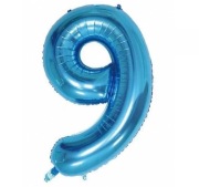 Balon Foliowy Cyfra 9 Dziewięć Lat Niebieska Cyferka Duża 100cm Urodziny