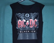 Koszulka AC/DC, czarna bluzka bez rękawów z nadrukiem hardrock AC DC unisex