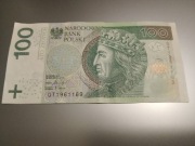 Banknot obiegowy, numer odbicie lustrzane GT1961169