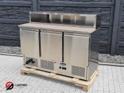 Stół chłodniczy do pizzy 3-drzwiowy z nadstawką i blatem granitowym