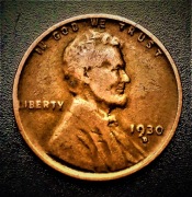 LINCOLN CENT--1930--D--USA -UDERZENIE  ZUŻYTĄ MATR