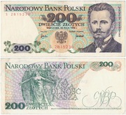 200 złotych zł 1976 rzadko notowana seria S 2815238 Szparło L6