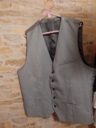(XL) Cedar Wood State/ Szara kamizelka garniturowa z patką z Londynu 