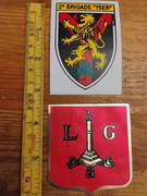 Belgia stare nalepki naklejki Liege 2 Brigade Yser militaria heraldyka