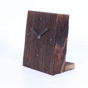 Zegar stojący Palone stare drewno Ręcznie robiony