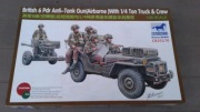 Bronco 1/35 Jeep ze spadochroniarzami + armata p.panc 6-funtowa