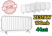 Bariery tymczasowe zestaw 100mb POLSKI PRODUCENT bariery imprezowe ochronne