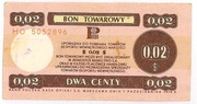 Bon towarowy 2 centy 1979 rok