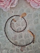 Naszyjnik handmade ze stali nierdzewnej z naturalnych kamieni hematyt 