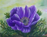 Obraz - akryl, 25 x 25 cm. "Anemon"