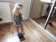 ozdoba świąteczna duża figurka renifer narciarz wys.85cm OPIS
