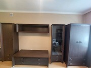 Zestaw mebli do salonu - 7 elementów - ciemny orzech 