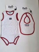 Zestaw D&G Junior NOWY body 74/80 i śliniak 68/74