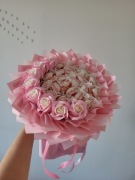 Bukiet jadalny z Rafaello różowy, prezent na każdą okazję, prezent