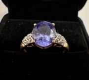 Przepiękny pierścionek naturalny ogromny TANZANIT 1.75ct Diament CERTYFIKAT