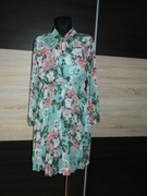 Efektowna plisowana sukienka kwiaty roz ok 38