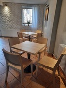 Stół okrągły + 4 krzesła drewno 