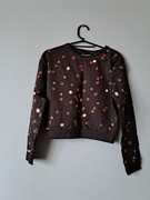 Krótka brązowa bluza 158/164 destination w kropki