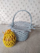 Koszyk/koszyczek wielkanocny z pisanką na szydełku (handmade)