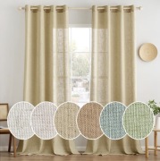 Zasłony stylizowane na Lniane wys.245 x szer. 140 cm - beżowe