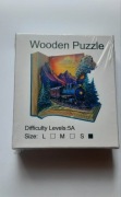 Puzzle drewniane Montessori rozwój pociąg Książka 64 elementy nowe gratis