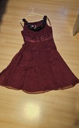 Bordowa sukienka Monsoon rozmiar 38