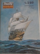 Model kartonowy żaglowca Mayflower, skala 1:100, MM nr 1-2/89