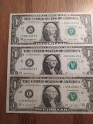 3x1USD, ONE DOLLAR USA, niskie numery  