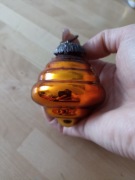 Retro bombka ekskluzywna, bursztynowy kolor 