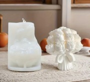 BUKIET RÓŻ forma silikonowa 10.3*7.8 do Świec Wosku Odlewów 