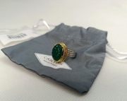 canyon pierścionek złoty zielony kamień r. 54 nowy premium lux chic