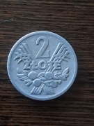Moneta 2 zł 1958 rok PRL bez znaku mennicy