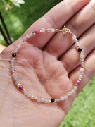 Bransoletka labradoryt rubin srebro 925 turmalin 