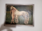 Obraz olejny, akt oprawiony