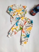 Nowy komplet dresowy dla chłopca dinozaury 86 100% bawełna