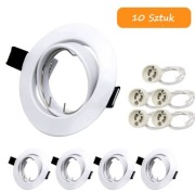 10x Oprawka Biała Wpuszczana Do Lamp Led GU10 MR16 Regulowane