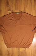 Sweter Marz r. 60 brązowy wełniany męski dekolt v