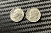 2x stara moneta One Dime - USA - amerykańska - rok 1969, 1990
