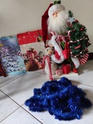 łańcuch choinkowy długi kobaltowy granatowy błyszczący na choinkę 