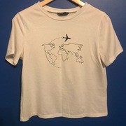 T-shirt z motywem mapy świata - Shein rozmiar M