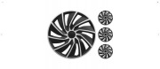 Uniwersalne kołpaki samochodowe Turbo Silver Black 17 cali