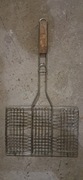 Ruszt opiekacz obrotowy grill barbecue stalowy zamykany metalowy siatk