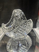 Kryształowy koszyk Huta Irena PRL vintage 