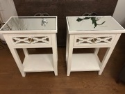 Szafka Nocna Lustrzana Glamour Z Marokańskim Wzorem (2 szt)