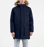 Granatowa długa i ciepła kurtka zimowa męska rozmiar L