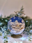 Bombka 100% ręcznie malowana 14 cm NIETŁUKĄCA + STOJAK