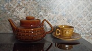Porcelit Pruszków dzbanek i filiżanka kratka 