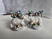 Porcelanowa figurka baranek owieczka XIX w