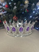 Korona tiara diademasrebrna z kryształkami