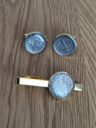 Zestaw handmade spinki + spinka do krawata moneta 1923 vintage
